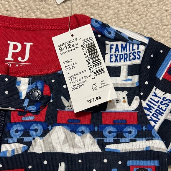 NWT - Train and animals one piece footed pjs.  Size 9-12 months. - Picture 3 of 5